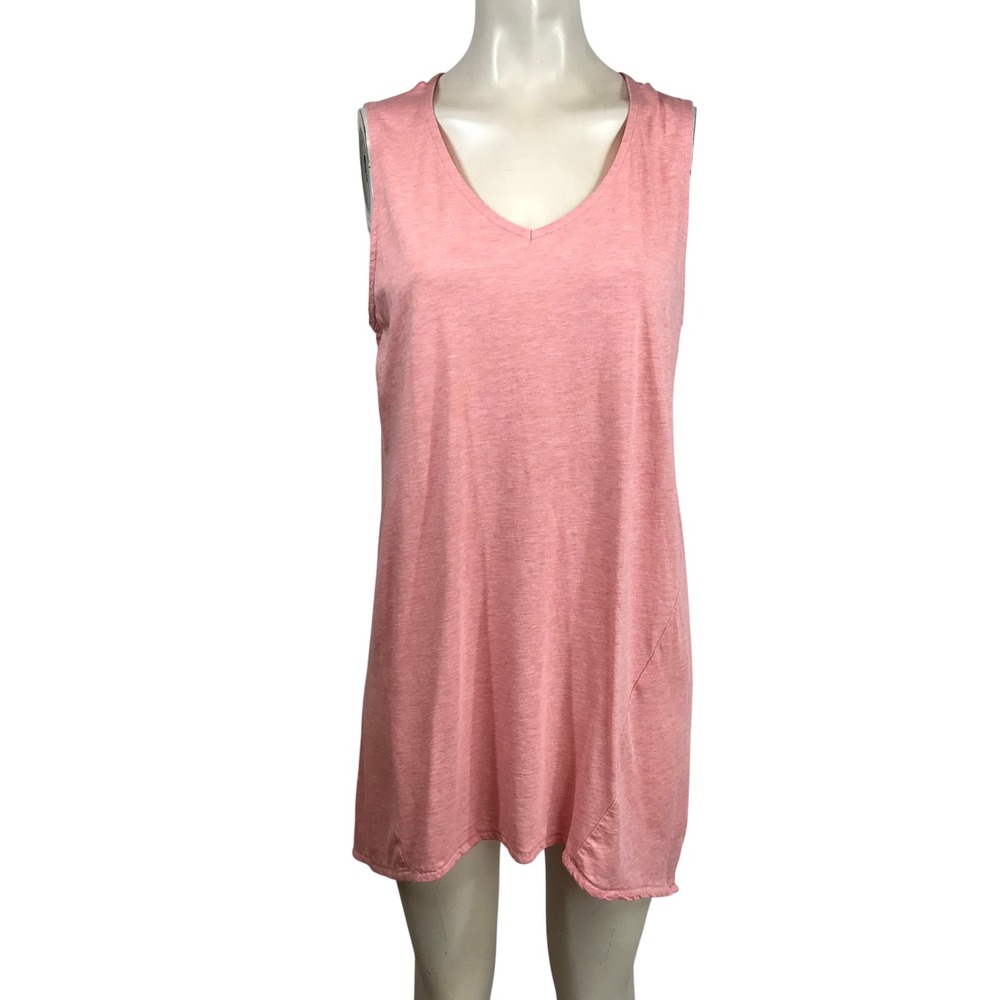J. Jill Pure Jill Pink Heather Pima Cotton Dipped Hem V-Neck Tunic Tank Top M
